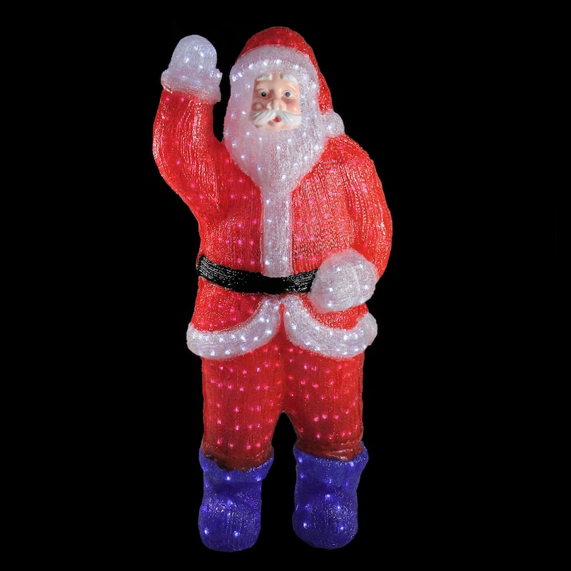 3.75' Red and Blue Lighted Commercial Grade Santa Claus Outdoor Christmas Decor