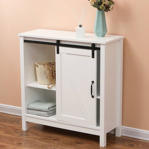 Farmhouse White Mdf Bathroom Cabinet Overstock 31827200