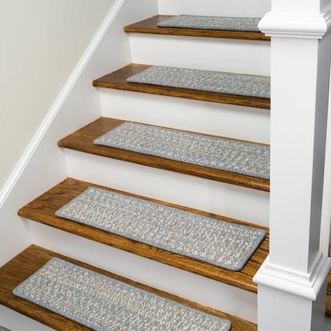 SET-7 Monterey Braided Reversible Wool Tweed Stair Treads