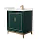 Option Green / White Quartz Top / Satin Bronze Hardware
