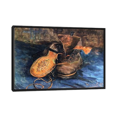 iCanvas "A Pair of Shoes" by Vincent van Gogh Framed Canvas Print
