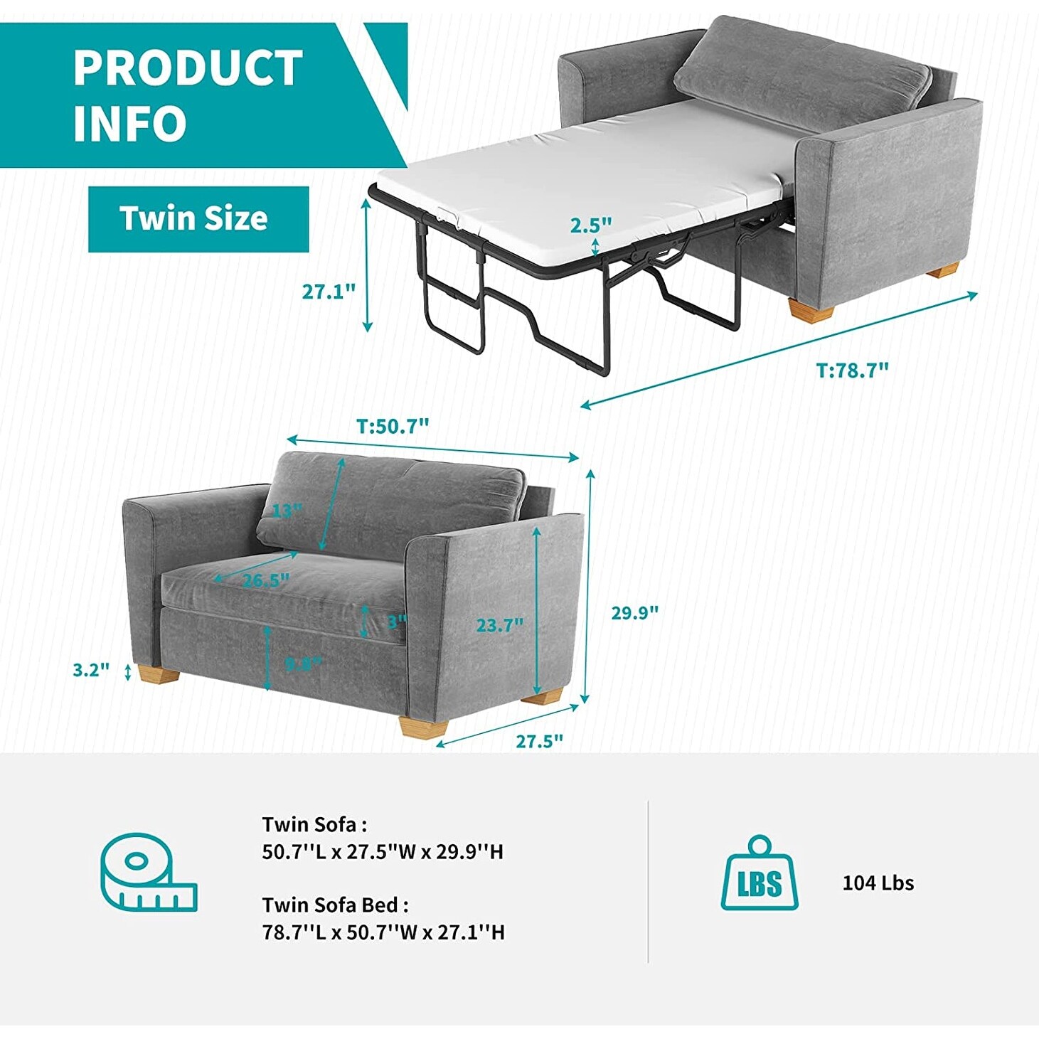 Single pull hotsell out sofa bed