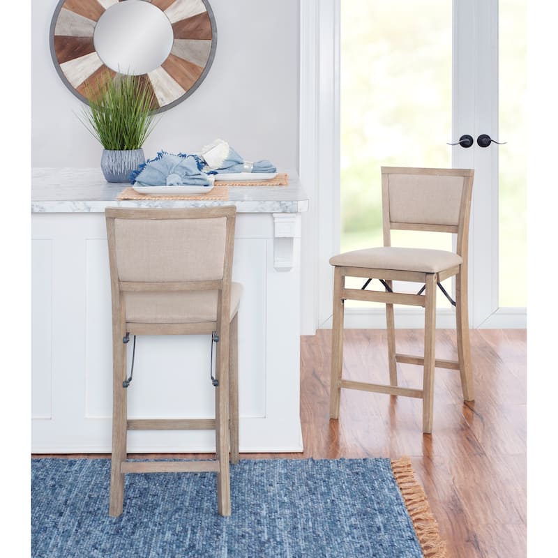 Ciara Folding Grey Wash Counter Height Bar Stool