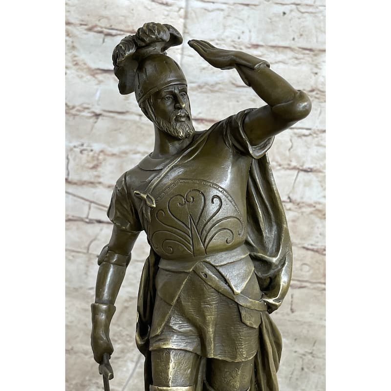 Italian Renaissance Warrior Knight Bronze Statue Sculpture Figure 15 Inches X 7 Inches