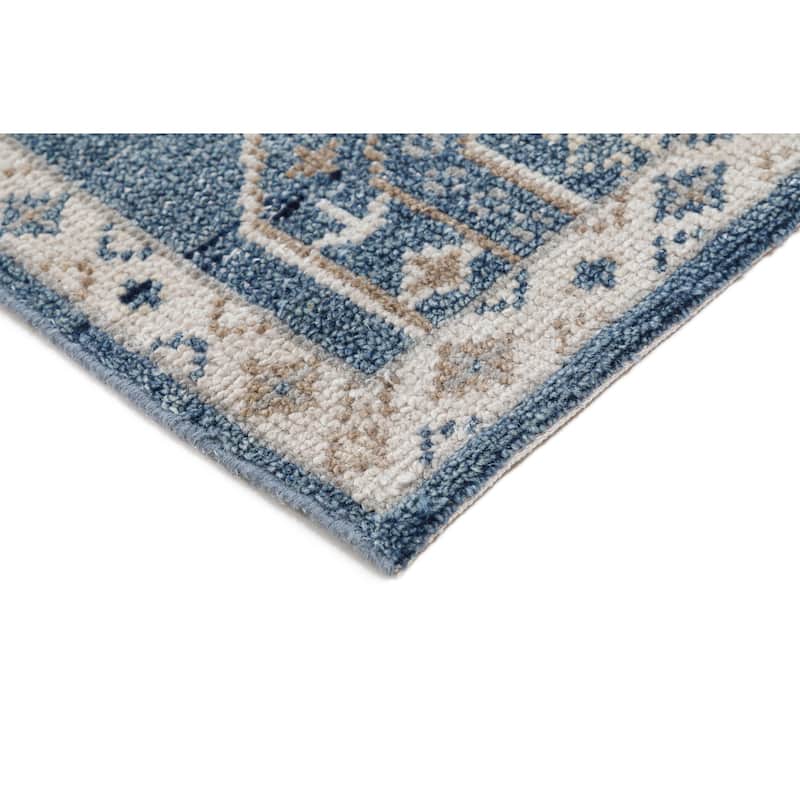 Terra by Obeetee Tuscany Morrisa Blue Rug - Oxford Blue - 7'9" x 9'9"