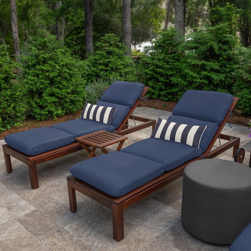 Casual Cushion Sunbrella® Fabric 1-Piece Outdoor Chaise Cushion, 22.5"W x 74"L - 22.5"W x 74"L