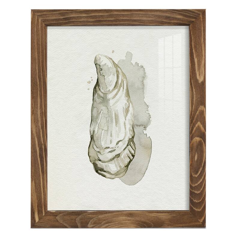 Oysters on the Bay I -Framed Print w/glass-Cherry Red