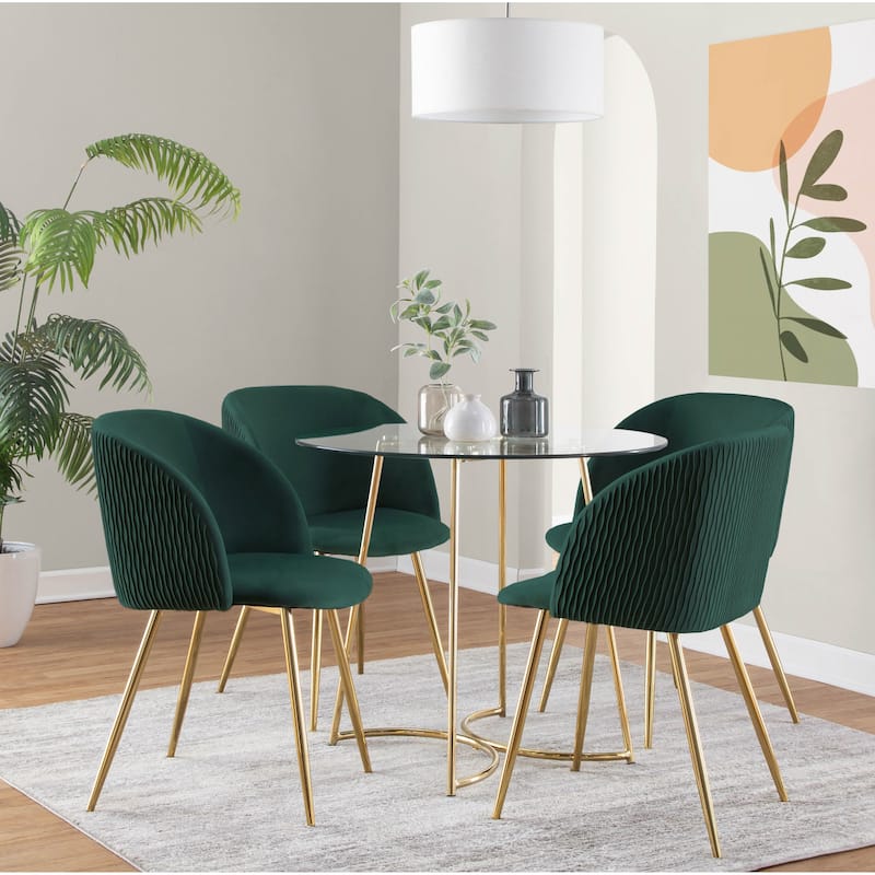 Silver Orchid Harding Pleated Waves Chair - Set of 2