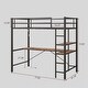 preview thumbnail 3 of 7, Twin Size Loft Bed with L Shaped Desk and Shelves,Charging Station