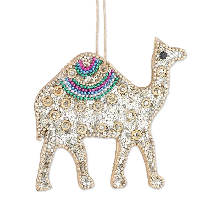 Novica Handmade Sparkling Desert Beaded Wood Ornaments (Set Of 4)