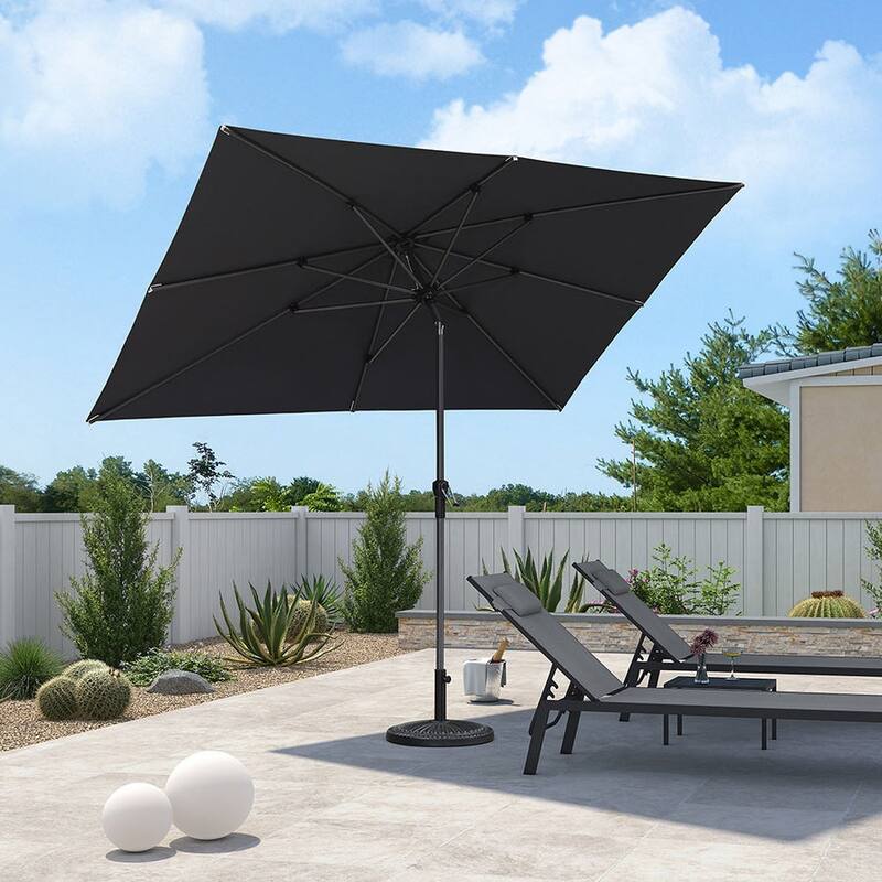 PURPLE LEAF Heavy-duty Crank and Tilt Table Umbrella Outdoor Patio Market Umbrella