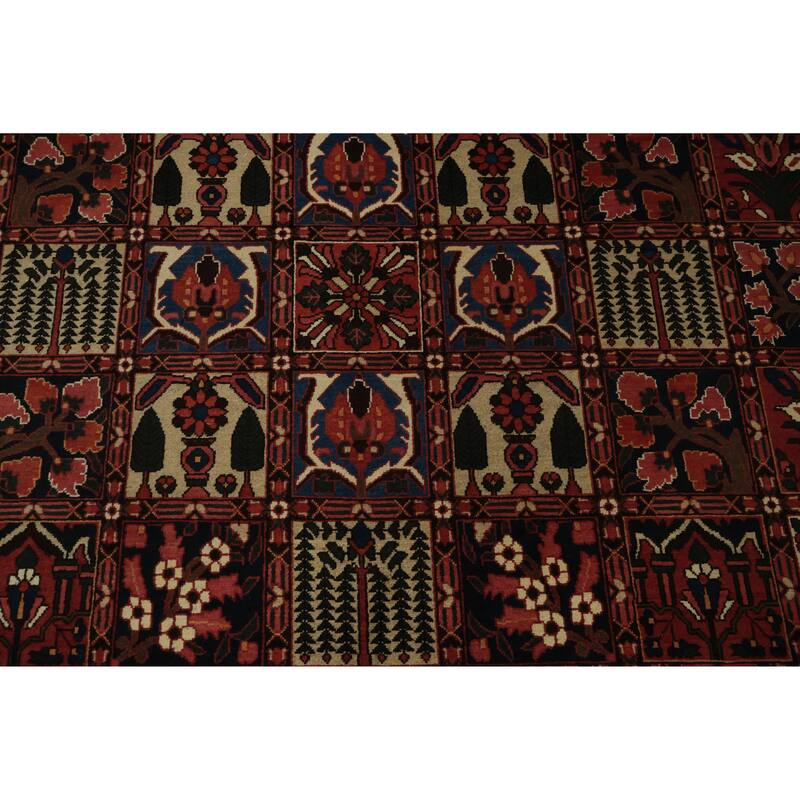 Hand Knotted Oriental 100% Wool Carpet Traditional Garden Design Red Bakhtiari Area Rug - 13' 3'' X 9' 11''