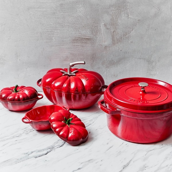 Staub Ceramic 16-oz Petite Tomato mini Cocotte, baking dish, no stovetop save - Cherry - - 14291483