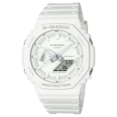 GA-2100-7A7 Men's G-Shock Tone-on-Tone Analog & Digital Watch, White