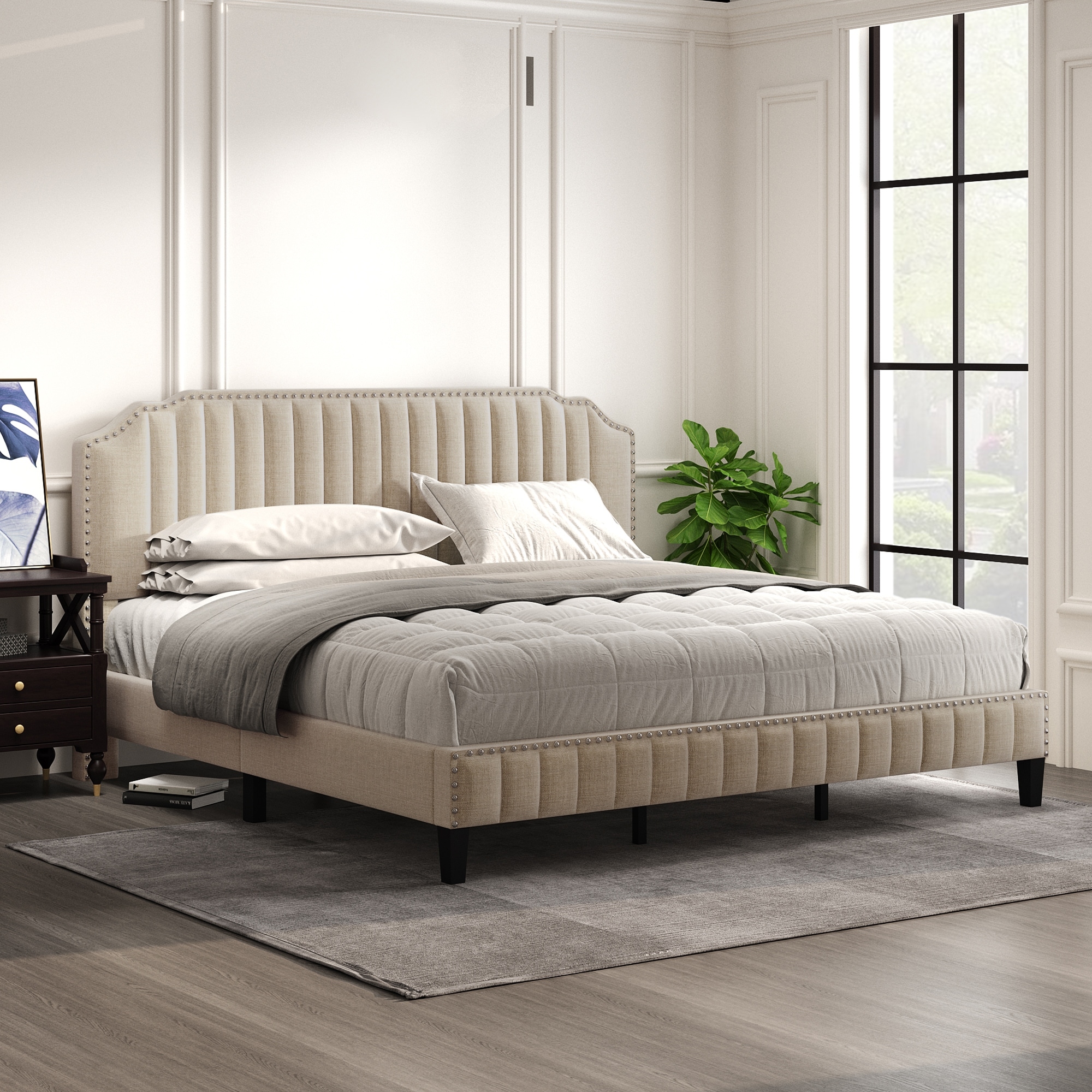 Vintage upholstered bed cheap