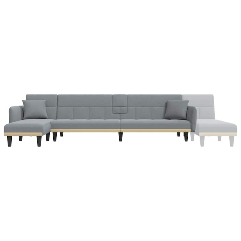 vidaXL L-shaped Sofa Bed Dark/Light Gray 108.3"x55.1"x27.6" Fabric - 108.3" x 55.1" x 27.6"