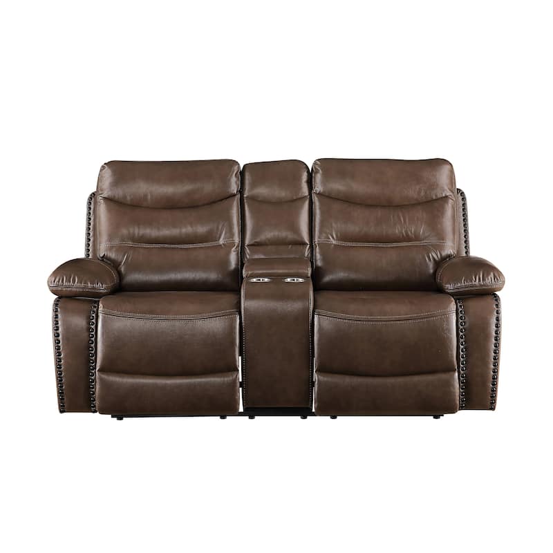 Graton Horizontal Tufted with Nailhead Trim Reclining Loveseat