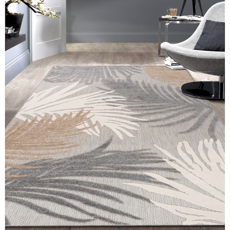 World Rug Gallery Tropical Floral Indoor/Outdoor Area Rug