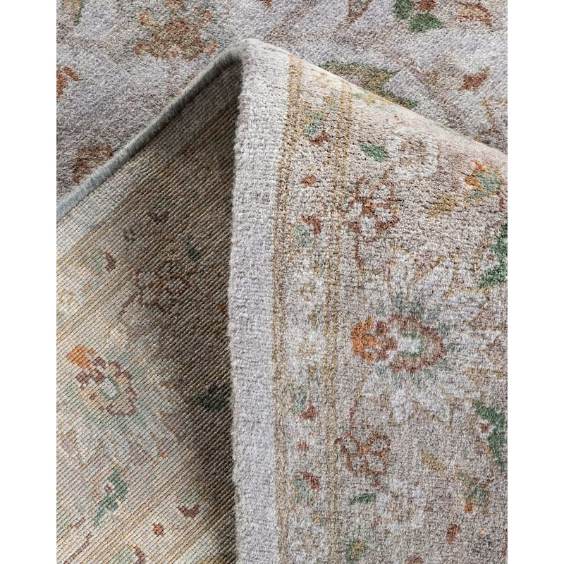 Overton Hand Knotted Wool Vintage Inspired Modern Contemporary Overdyed Gray Area Rug - 3' 2" x 5' 2"