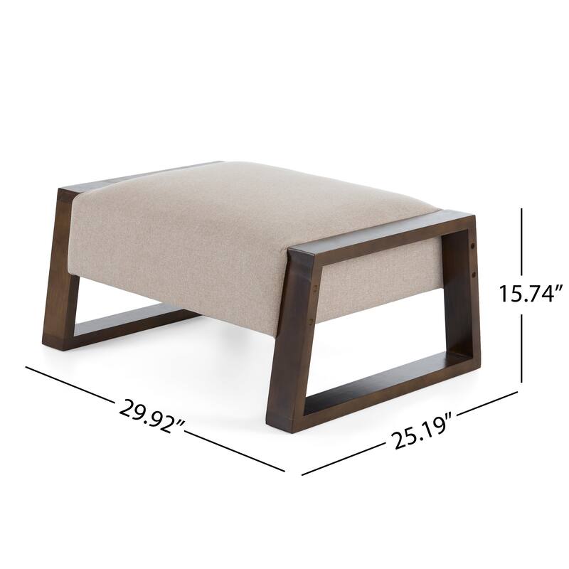 Christopher Knight Home - Harper Modern Beige Upholstered Ottoman for Compact Versatility