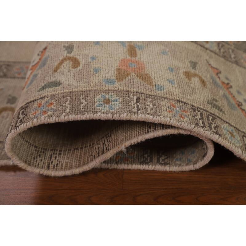 Vintage Medallion Distressed Tabriz Persian Rug Handmade Wool Carpet - 6'6" x 9'6"