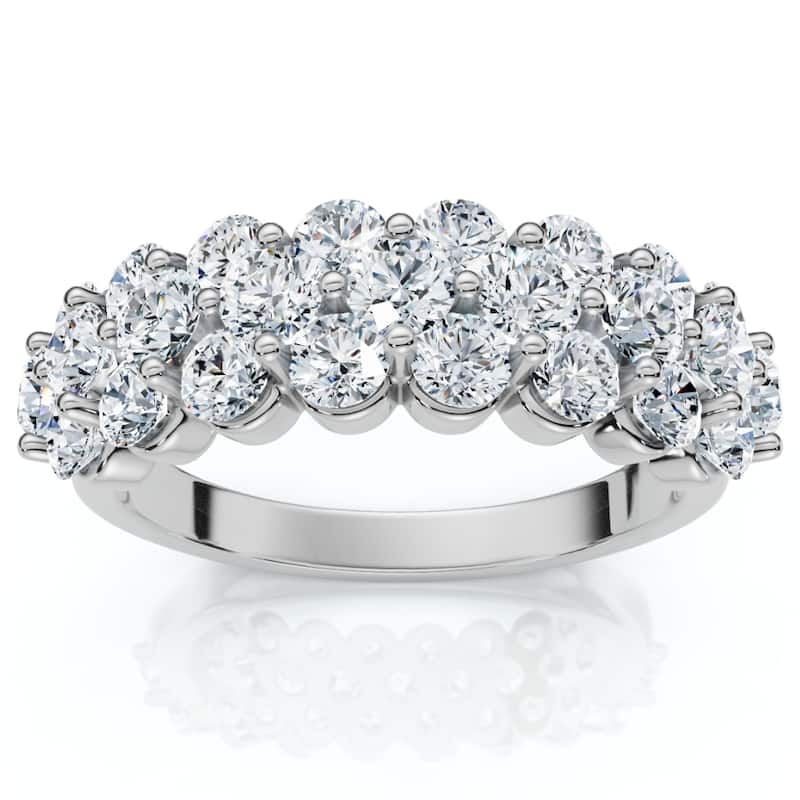 2Ct Multi Row Diamond Anniversary Ring Gold Lab Grown