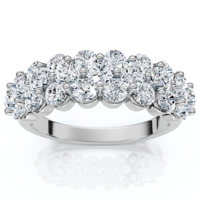 2Ct Multi Row Diamond Anniversary Ring Gold Lab Grown
