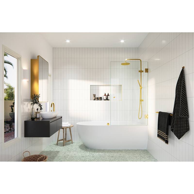 Glass Warehouse GW-B-DO-34 Albedo 58" High x 34" Wide Hinged Frameless