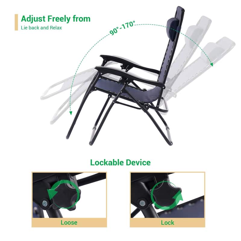 LIVOOSUN Zero Gravity Patio Chairs (Set of 2)