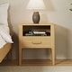 preview thumbnail 2 of 15, GDFStudio - Miri Mid-Century Modern Solid Bamboo Wood Nightstand with Drawer & Open Shelf, Softly Curved Edges Design Natural