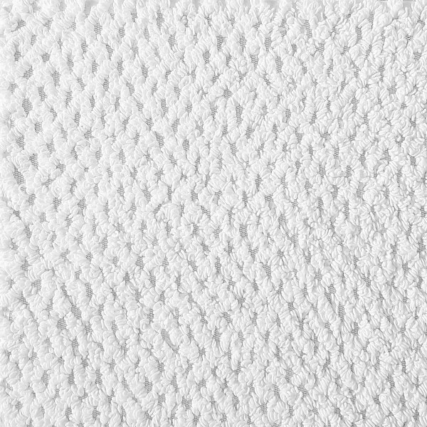 Vera Wang Fine Trellis Solid Cotton Reversible White Bath Rug 2Piece