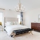 preview thumbnail 5 of 12, LALUZ Modern Farmhouse 6-Light Chandelier Crystal Drop Candle Light for Dining Living Room - Dia. 24" x H 21"