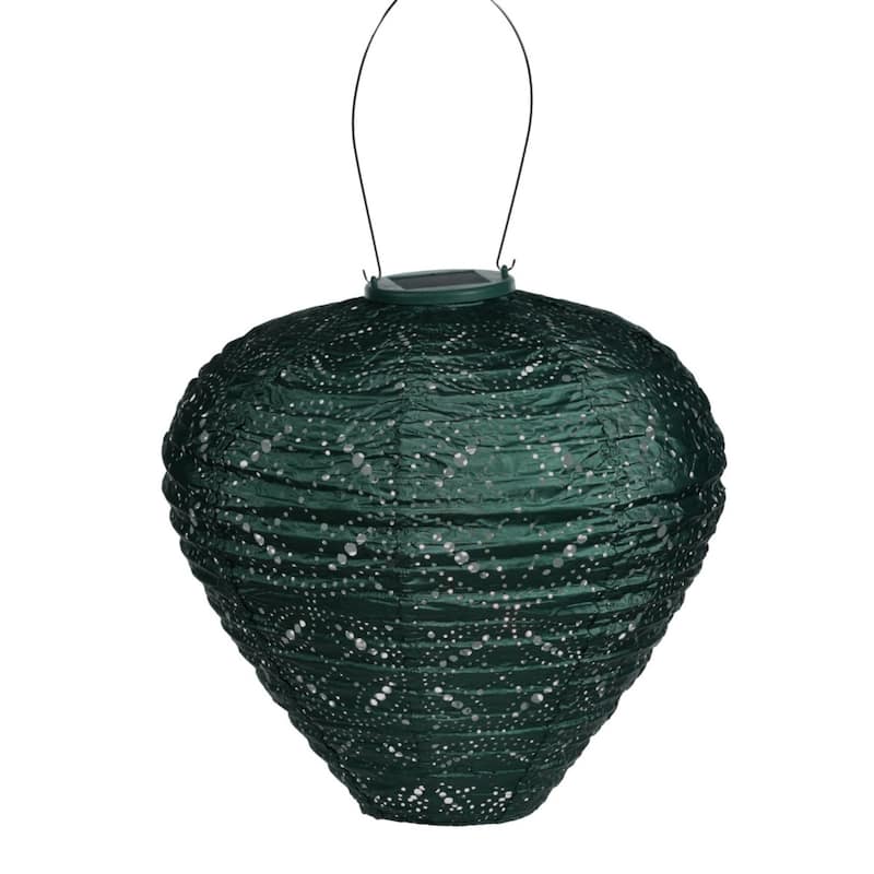 Pre-Lit Battery-Operated Balloon Mandela Lantern - 17.75" - Green