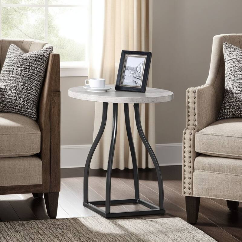 Bridgevine Home 20 inch Round Bowman Spot Side Table - Whitewash