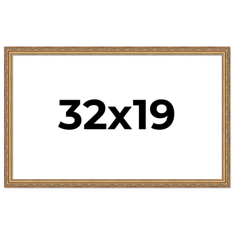 32x19 Frame Red Solid Wood Picture Frame Width 1.75 Inches | Interior Frame Depth 1 13/16 Inches
