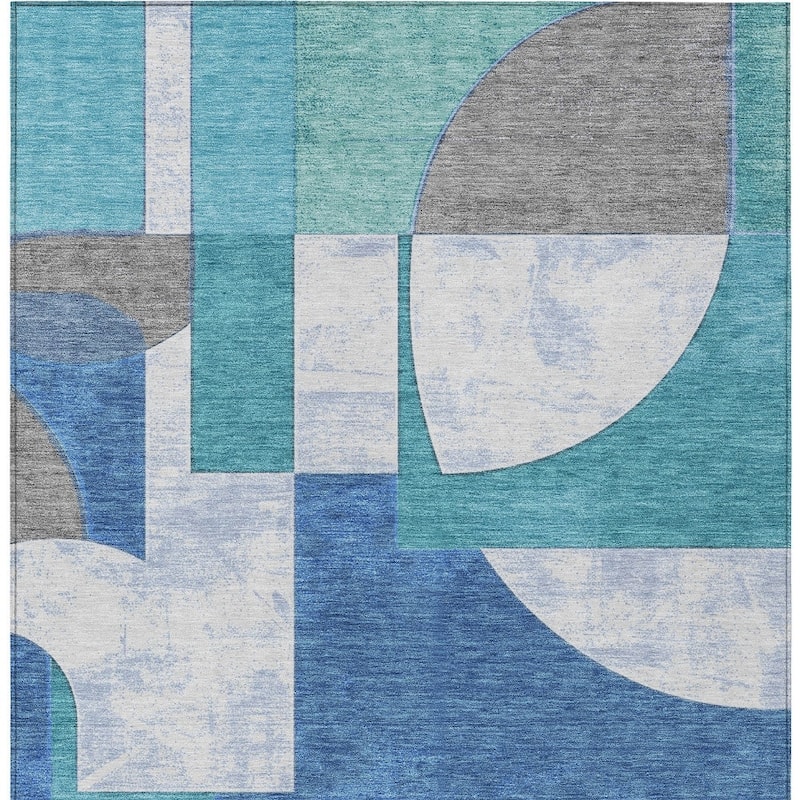 HomeRoots Geometric Modern Rectangle Outdoor Rug