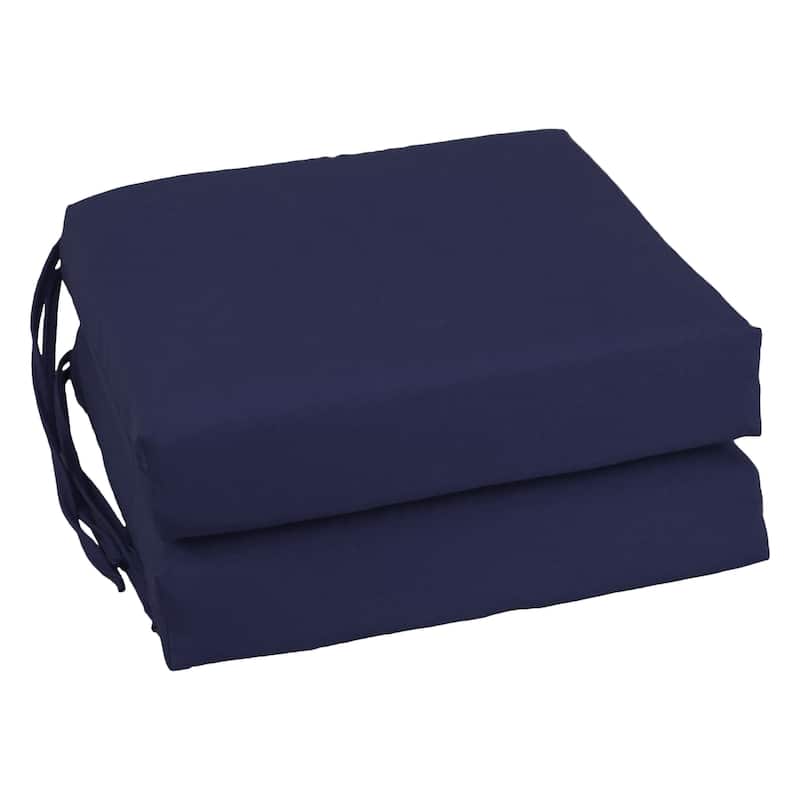 16-inch Square Indoor Twill Chair Cushions (Set of 2 or 4) - 16 x 16 - Set of 2 - Navy