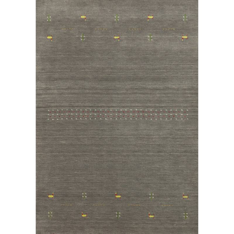 Tribal Gabbeh Oriental Accent Rug Handmade Wool Carpet - 5' 7'' X 4' 1''