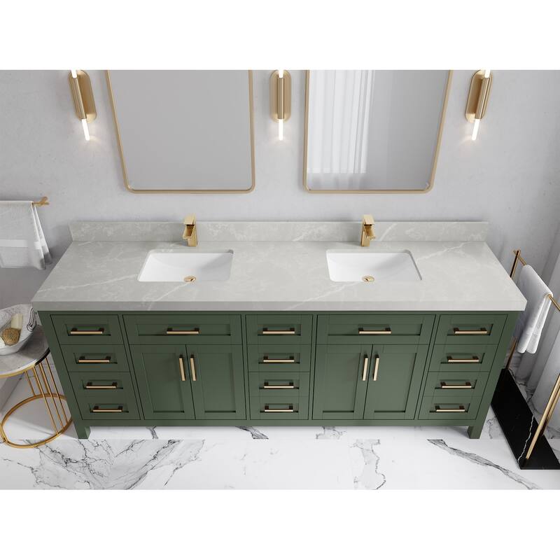 Willow Collections 84 in. W x 22 in. D Cambridge Double Sink Bathroom Vanity with Countertop