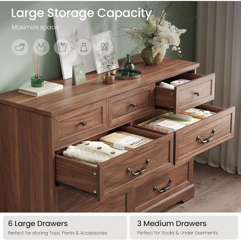 Farmhouse Drawers Dresser for Bedroom Storage Dressers Organizer