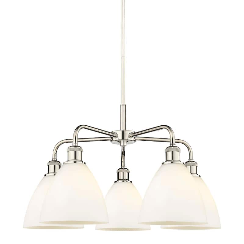 Innovations Lighting 516-5CR-16-26 Bristol Glass Chandelier Bristol - Polished Nickel / Matte White