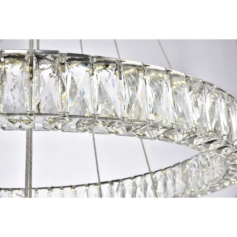 Monroe Collection Chandelier D31.5" H21" Chrome Finish