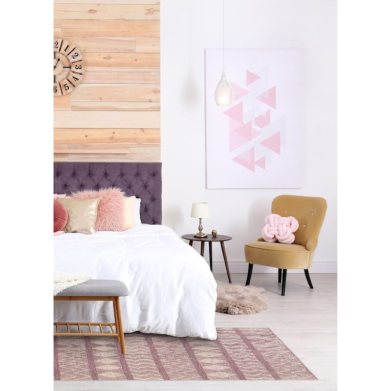 ECARPETGALLERY Braid weave Sienna Pink Wool Rug - 6'0 x 9'0