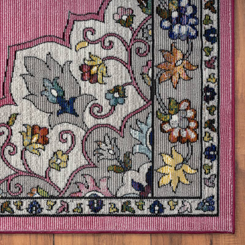 Gaia Traditional Medallion Multicolored Performance Indoor Area Rug by Sevita