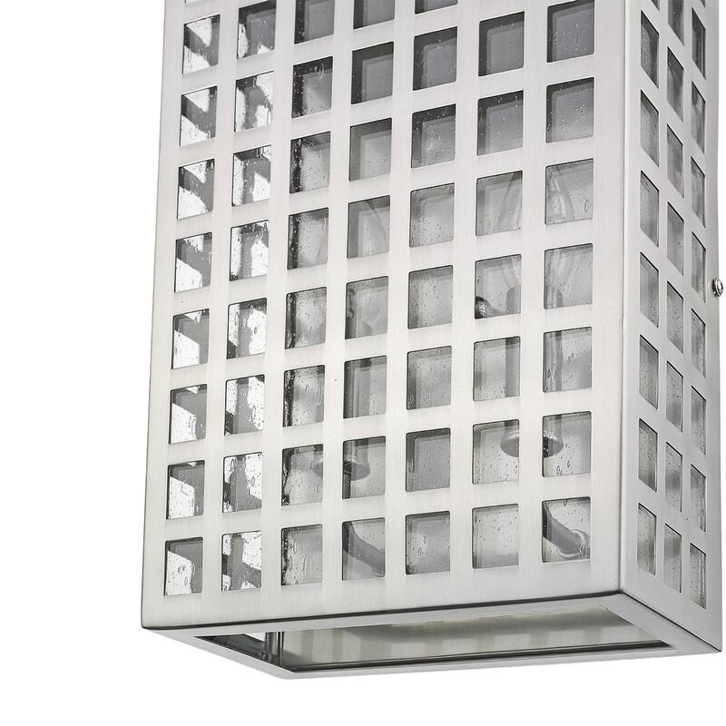 Steel LED Wall Light with Seedy Glass and Flush Mount - 4” x 8” x 13.25” (D x W x H)