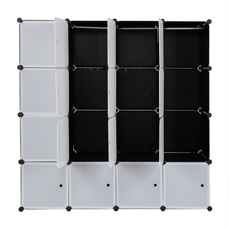 Gymax 16 Cube Storage Organizer Plastic Organizer Units 49.5'' X