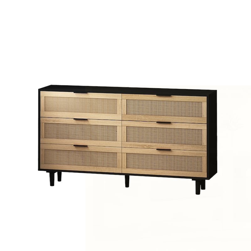 6-Drawers Rattan Storage Cabinet