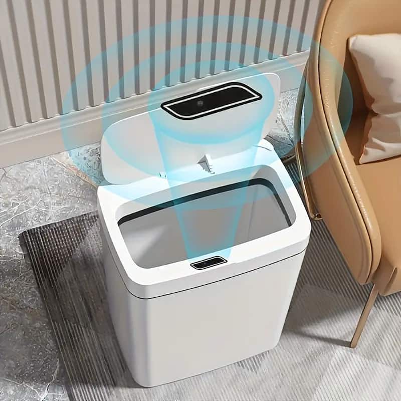 Touchless Motion Sensor Trash Can with Anti-Odor Lid for Bathroom Kitchen Living Room