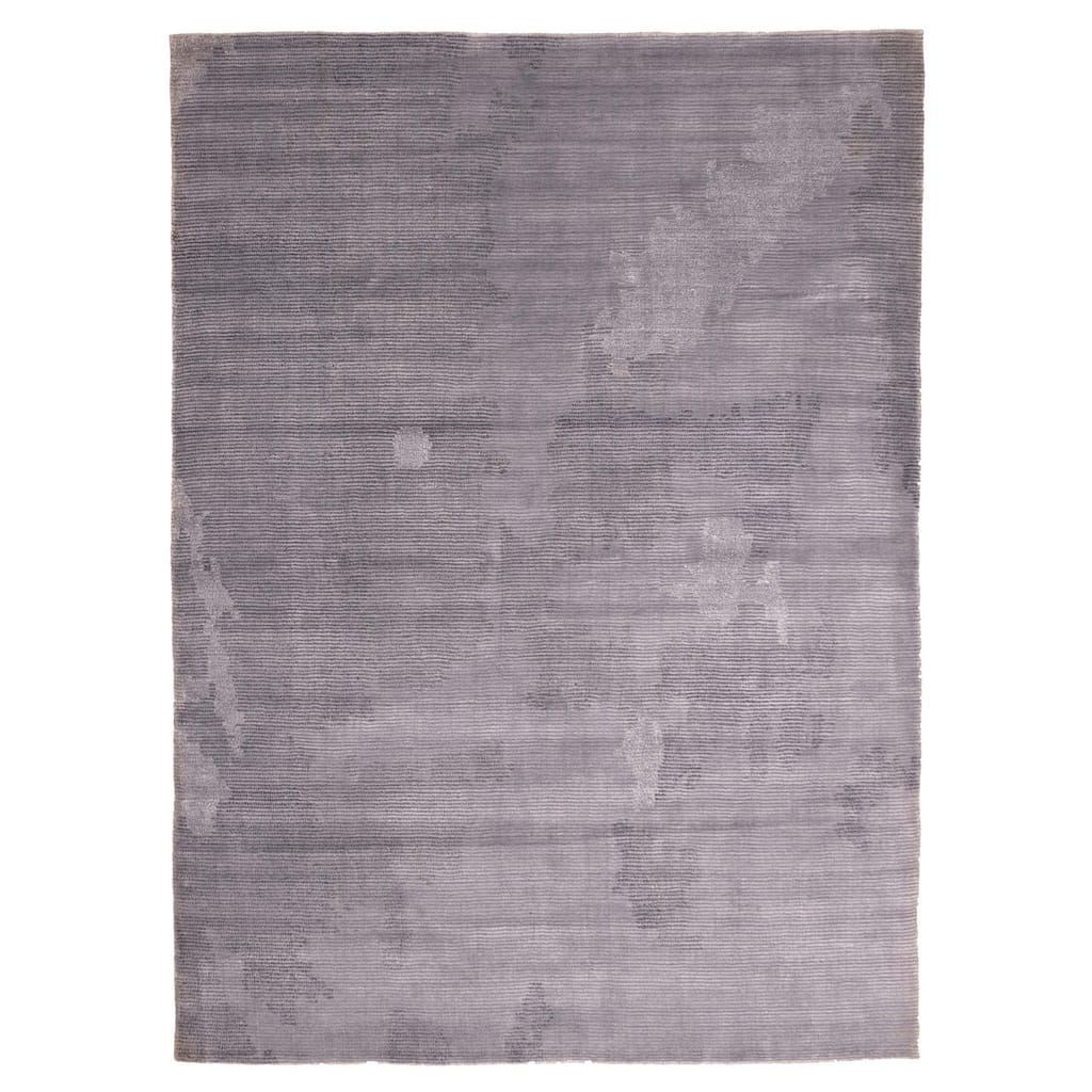 ECARPETGALLERY Hand Loomed Loreto Grey Viscose, Wool Rug - 5'3 x 7'4