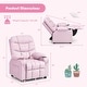 preview thumbnail 36 of 58, Costway Kids Youth Recliner Chair PU Leather w/Cup Holders & Side
